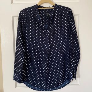 J Crew blue and white blouse